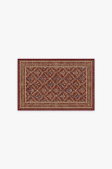 Bellflowers Amber Red Flatwoven Rug by Morris & Co.