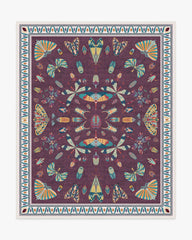 Flutterby Burgundy Rug by Iris Apfel