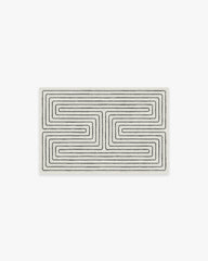 Labyrinth Black & Ivory Flatwoven Rug by Jonathan Adler