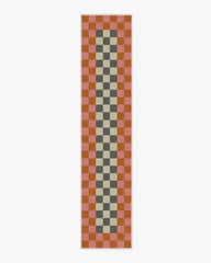 Checker Border Pink & Orange Flatwoven Rug by Jonathan Adler
