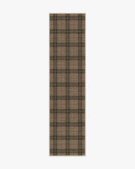 Alfie Plaid Natural & Green Flatwoven Rug