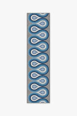 Milano Blue Steel Flatwoven Rug by Jonathan Adler