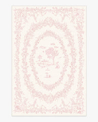 Bashful Bunny Toile Pink Rug