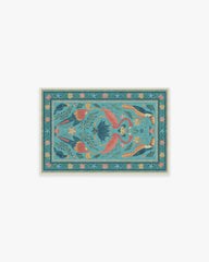 Birds Of A Feather Aqua Rug by Iris Apfel