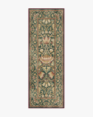 Lodden Soft Evergreen & Gold Flatwoven Rug by Morris & Co.