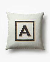 Classic Monogram Ivory Woven Throw Pillow, 20"x20" by Jonathan Adler