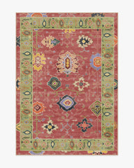 Mehr Rose & Soft Green Outdoor Rug