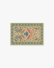 Birds Of A Feather Green & Peach Flatwoven Rug by Iris Apfel