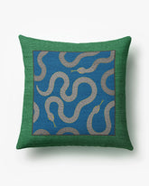 Venom Green & Blue Woven Throw Pillow by Jonathan Adler