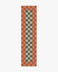 Checker Border Pink & Orange Flatwoven Rug by Jonathan Adler