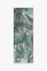 Aurora Teal Grey Flatwoven Rug