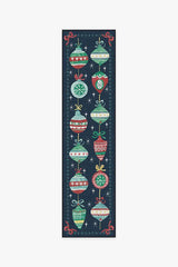Festive Garland Navy Outdoor Rug