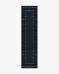 Sparkle Border Dark Navy Flatwoven Rug