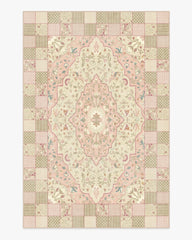 Playful Patchwork Pink Rug