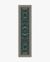 Flutterby Teal Rug by Iris Apfel