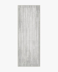 Striated Border Soft Grey Flatwoven Rug