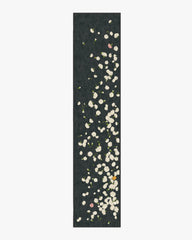 Fluttering Carnations Charcoal & Ivory Flatwoven Rug by The Local Project