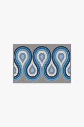 Milano Blue Steel Flatwoven Rug by Jonathan Adler