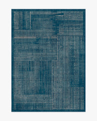 Linear Oasis Blue Flatwoven Rug