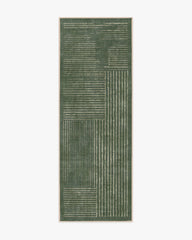 Linear Oasis Green Rug