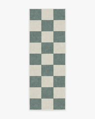 Jaque Checkered Slate Green Flatwoven Rug