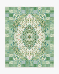 Playful Patchwork Green Rug