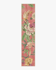 Bamboo & Bird Blossom Pink Flatwoven Rug by Sanderson
