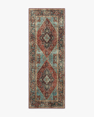 Santiago Crimson & Light Blue Rug