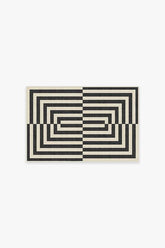 Op Art Charcoal Flatwoven Rug by Jonathan Adler