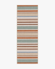 Tropez Stripe Red Multicolour Rug