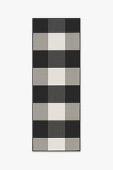Gingham Plaid Black & White Outdoor Rug