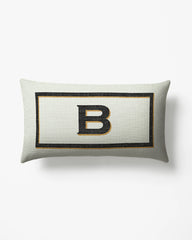 Classic Monogram Ivory Woven Throw Pillow, 12"x21" by Jonathan Adler