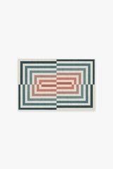 Op Art Teal Flatwoven Rug by Jonathan Adler