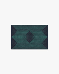 Labyrinth Navy & Teal Flatwoven Rug by Jonathan Adler