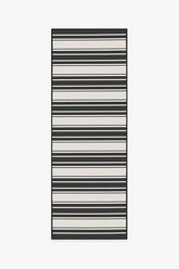Marina Stripe Black Outdoor Rug