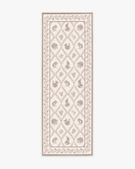 Squirrel & Hedgehog Fawn Flatwoven Rug by Sanderson