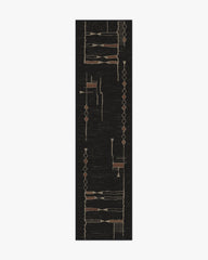 Nisa Ink Black Flatwoven Rug by Architectural Digest