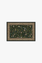 Bird & Pomegranate Teal Green Flatwoven Rug by Morris & Co.