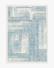 Linear Oasis Ivory & Blue Rug