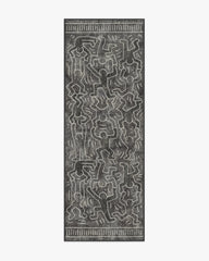 Balancing Act Black Flatwoven Rug by Keith Haring