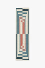 Op Art Teal Flatwoven Rug by Jonathan Adler