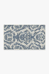 Dark Side Damask Delft Blue Flatwoven Rug
