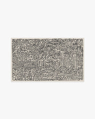 Freestyle Black & Ivory Flatwoven Rug by Keith Haring