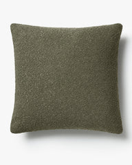 Olive Green Boucle Throw Pillow
