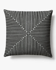 Inkdrop Charcoal Woven Throw Pillow by Jonathan Adler