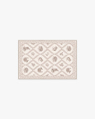 Squirrel & Hedgehog Fawn Rug by Sanderson