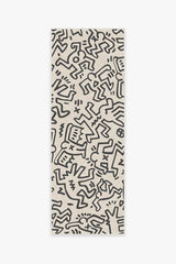 Block Party Black & Ivory Flatwoven Rug by Keith Haring