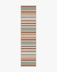 Tropez Stripe Red Multicolour Rug