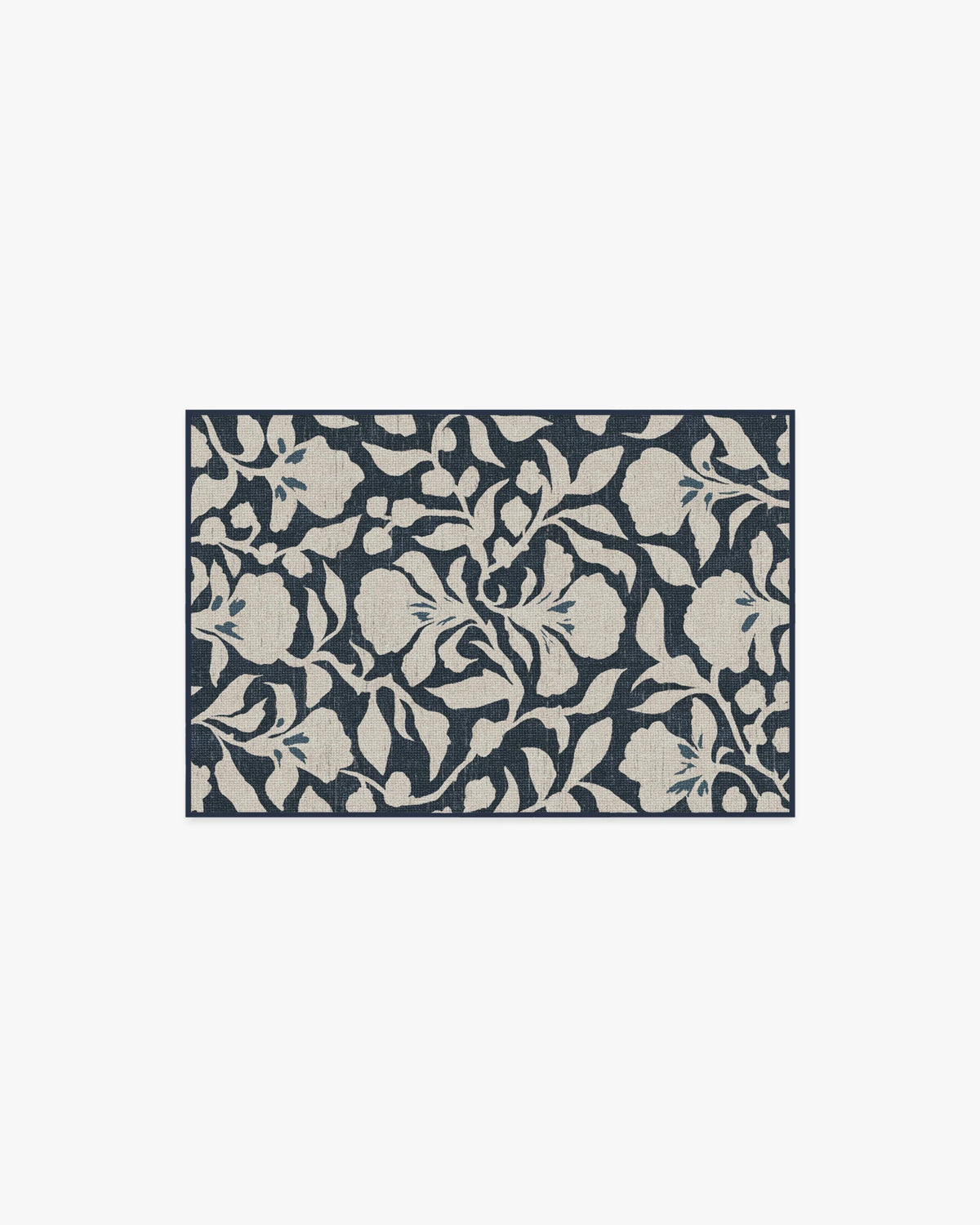 Flora Ink Blue & Ivory Flatwoven Rug by The Hiltons