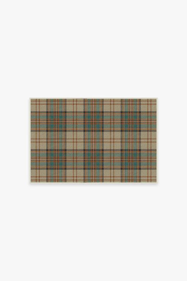 Dress Stewart Tartan Khaki Flatwoven Rug